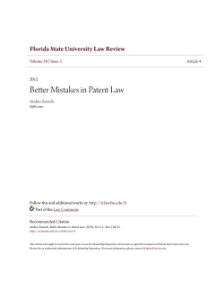 Better Mistakes in Patent Law - Scholarship Repository