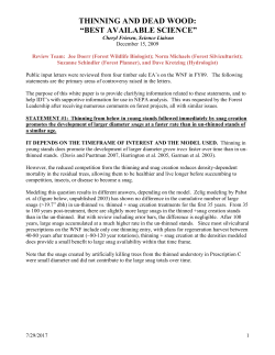 Thinning and Dead Wood