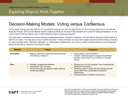 Decision-Making Models: Voting versus Consensus