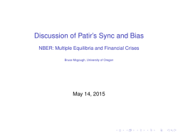 Discussion of Patir`s Sync and Bias 0pt20ptNBER: Multiple