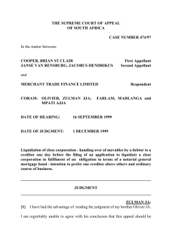 THE SUPREME COURT OF APPEAL OF SOUTH AFRICA CASE