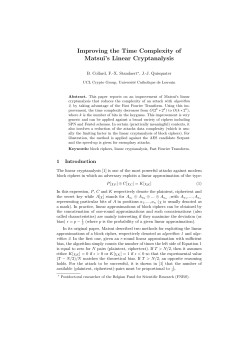 Improving the Time Complexity of Matsui`s Linear Cryptanalysis