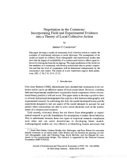 Negotiation in the Commons: Incorporating Field and Experimental
