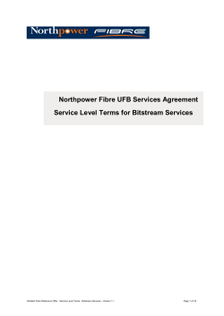 Service Level Terms - Crown Fibre Holdings