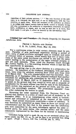 Crimina! Law and Proeedure--No Double Jeopardy for Separate