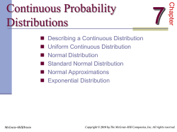 Characteristics of the Exponential Distribution