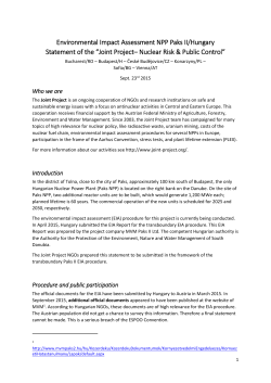 Environmental Impact Assessment NPP Paks II