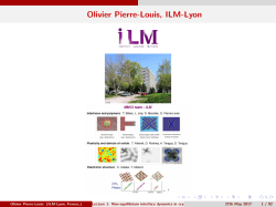 Lecture 1: Non-equilibrium interface dynamics in crystal growth