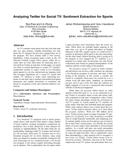 Analyzing Twitter for Social TV: Sentiment Extraction for Sports