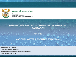 NATIONAL WATER RESOURCE STRATEGY 2