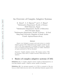 An Overview of Complex Adaptive Systems