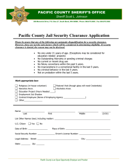 Jail Security Clearance Application
