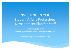 Student Affairs Professional Development Plan