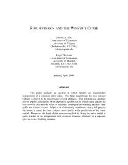 risk aversion and the winner`s curse
