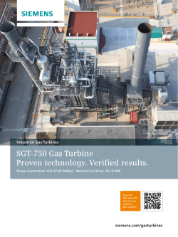 SGT-750 Gas Turbine Proven technology. Verified results.