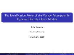 The Identification Power of the Markov Assumption in
