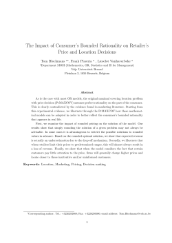 The Impact of Consumer`s Bounded Rationality on