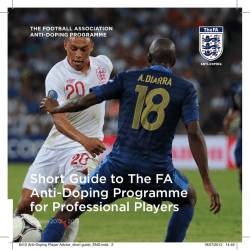 Short Guide to The FA Anti-Doping Programme for Professional