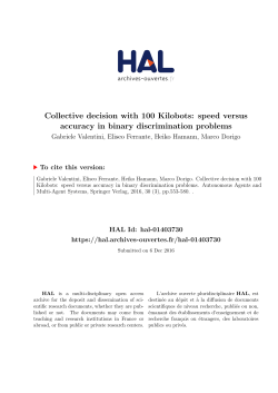 Collective decision with 100 Kilobots: speed versus accuracy