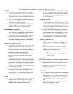 General Conditions of Purchase Order for the