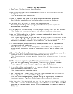 Network Layer Quiz Solutions 1. State True or False (Provide a