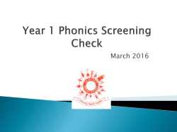 Year 1 Phonics Screening Check