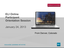 ELI Online Participant Orientation Session