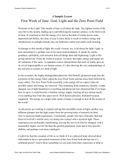 God, Light and the Zero Point Field