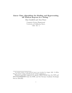 Linear Time Algorithms for Finding and Representing all - CS-CSIF