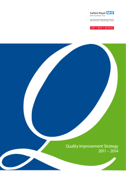 Quality Improvement Strategy 2011 - Salford Royal NHS Foundation