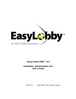 EasyLobby SVM Online Help and Manual