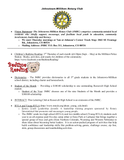 Johnstown-Milliken Rotary Club Vision Statement: The Johnstown