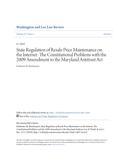 State Regulation of Resale Price Maintenance on the Internet: The