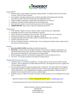 Open Position &ndash; Equity Trader Responsibilities &bull; Maximize profits