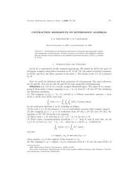 CONTRACTION SEMIGROUPS ON HYPERGROUP ALGEBRAS 1