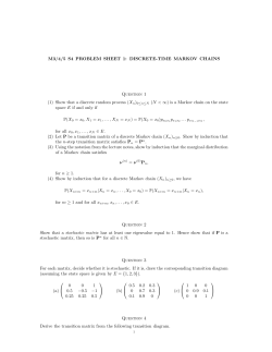 DISCRETE-TIME MARKOV CHAINS Question 1