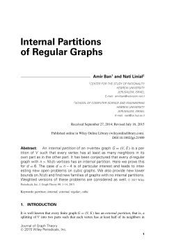 Internal Partitions of Regular Graphs - CS