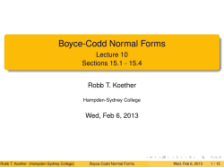 Boyce-Codd Normal Forms - Hampden