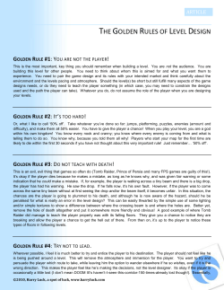 The Golden Rules of Level Design - Just another WordPress.com site