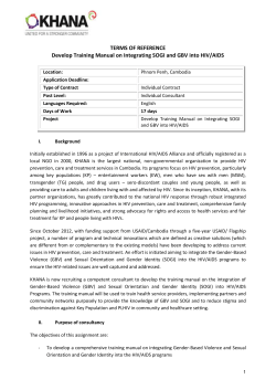 TERMS OF REFERENCE Develop Training Manual on