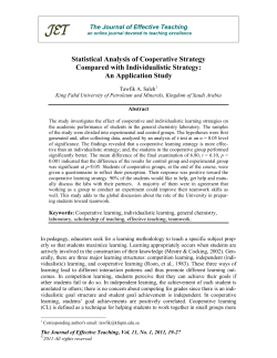 Statistical Analysis of Cooperative Strategy Compared with