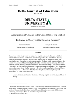 Acculturation of children in United States: An Examination of Theory