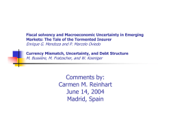 Debt in Emerging Economies, by Carmen M. Reinhart