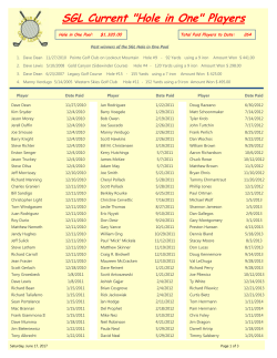 SGL Current "Hole in One" Players