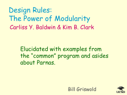 Design Rules: The Power of Modularity
