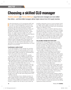 Choosing a skilled CLO manager
