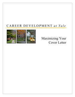 Maximizing Your Cover Letter - It`s Your Yale