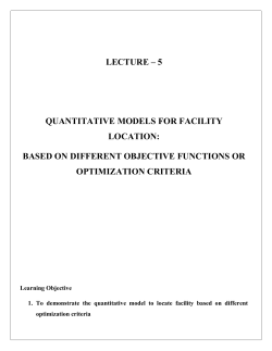 Coordinates of existing facilities