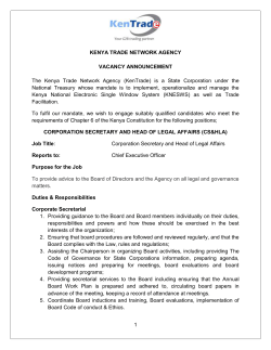 KENYA TRADE NETWORK AGENCY VACANCY