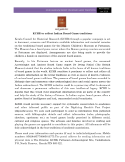 KCHR campaign on ancient Board Games